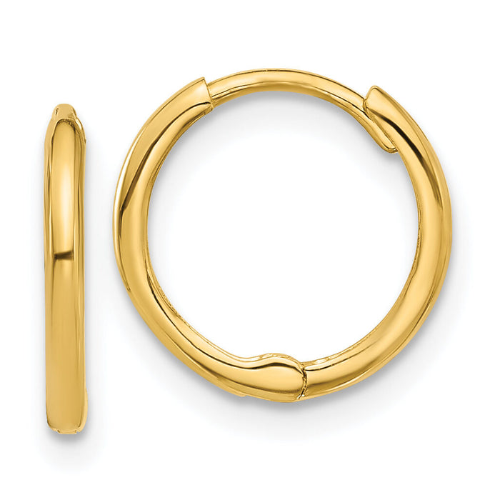 14k Polished 1.45x13mm Hinged Huggie Hoop Earrings-YE2153