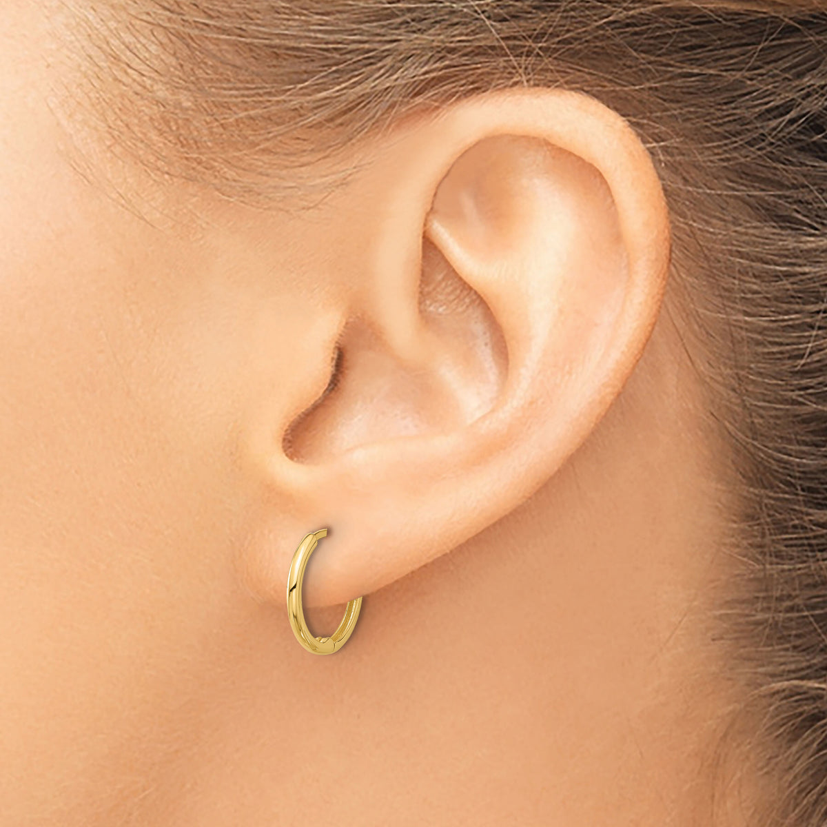 14k Polished 1.45x14mm Hinged Huggie Hoop Earrings-YE2154