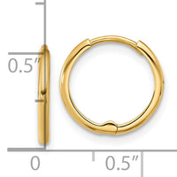 14k Polished 1.45x14mm Hinged Huggie Hoop Earrings-YE2154