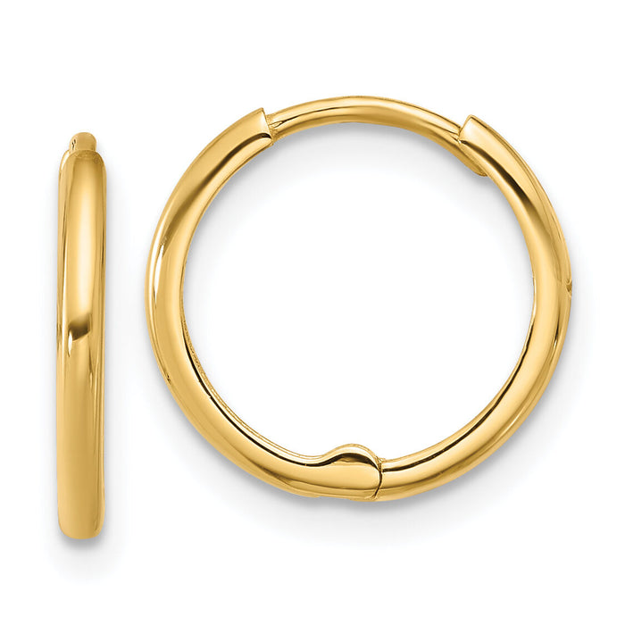 14k Polished 1.45x14mm Hinged Huggie Hoop Earrings-YE2154