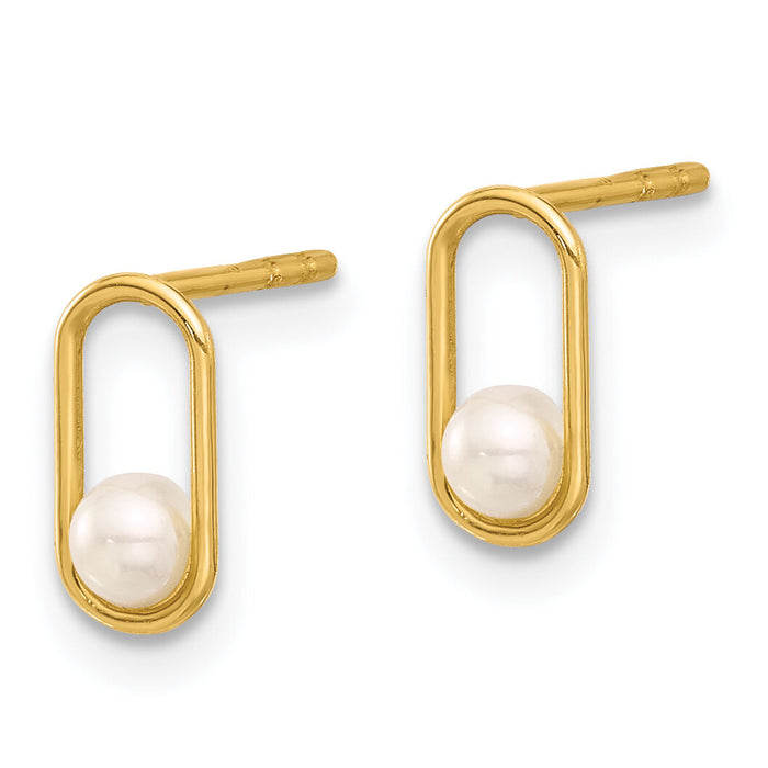 14K Freshwater Cultured Pearl Post Earrings-YE2172