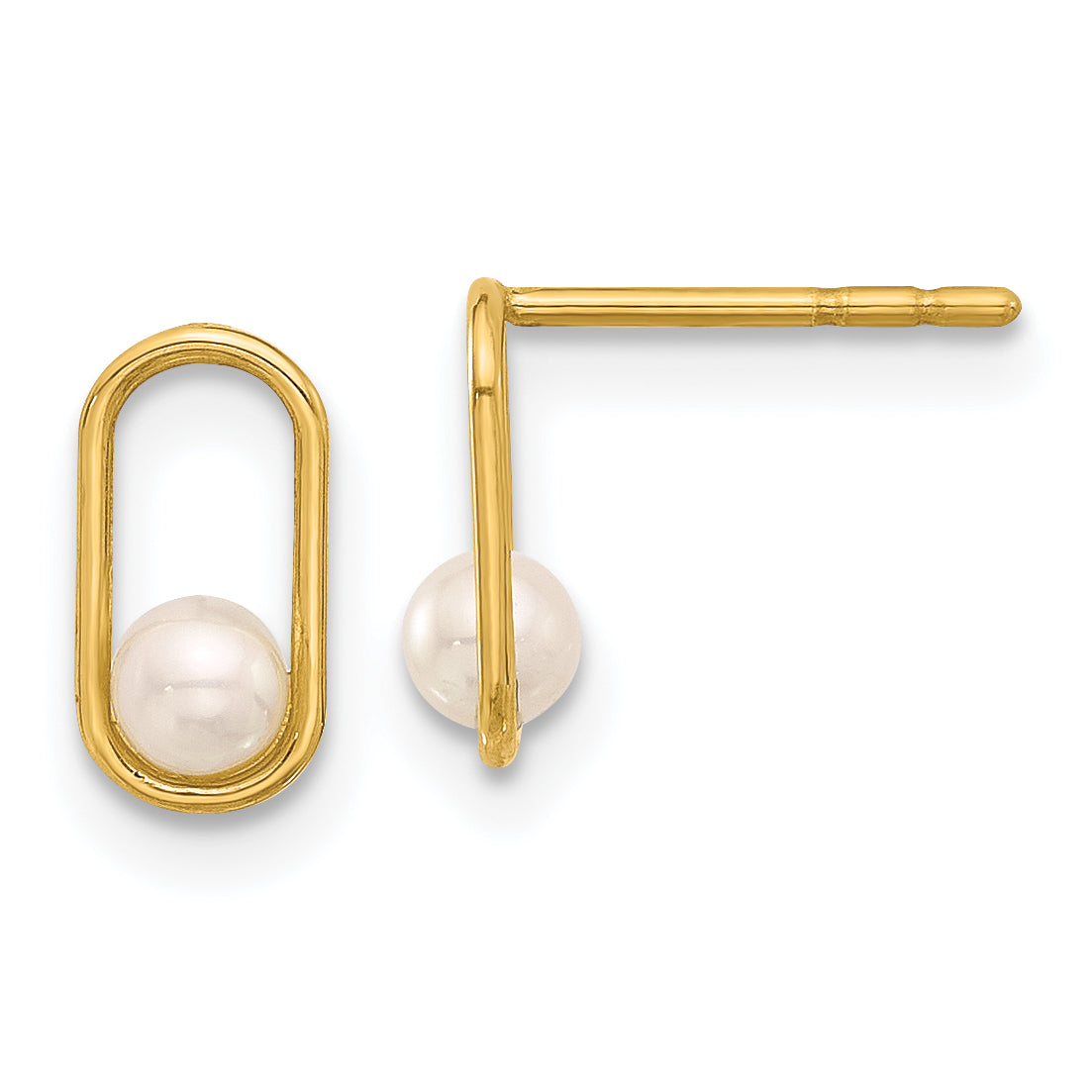 14K Freshwater Cultured Pearl Post Earrings-YE2172
