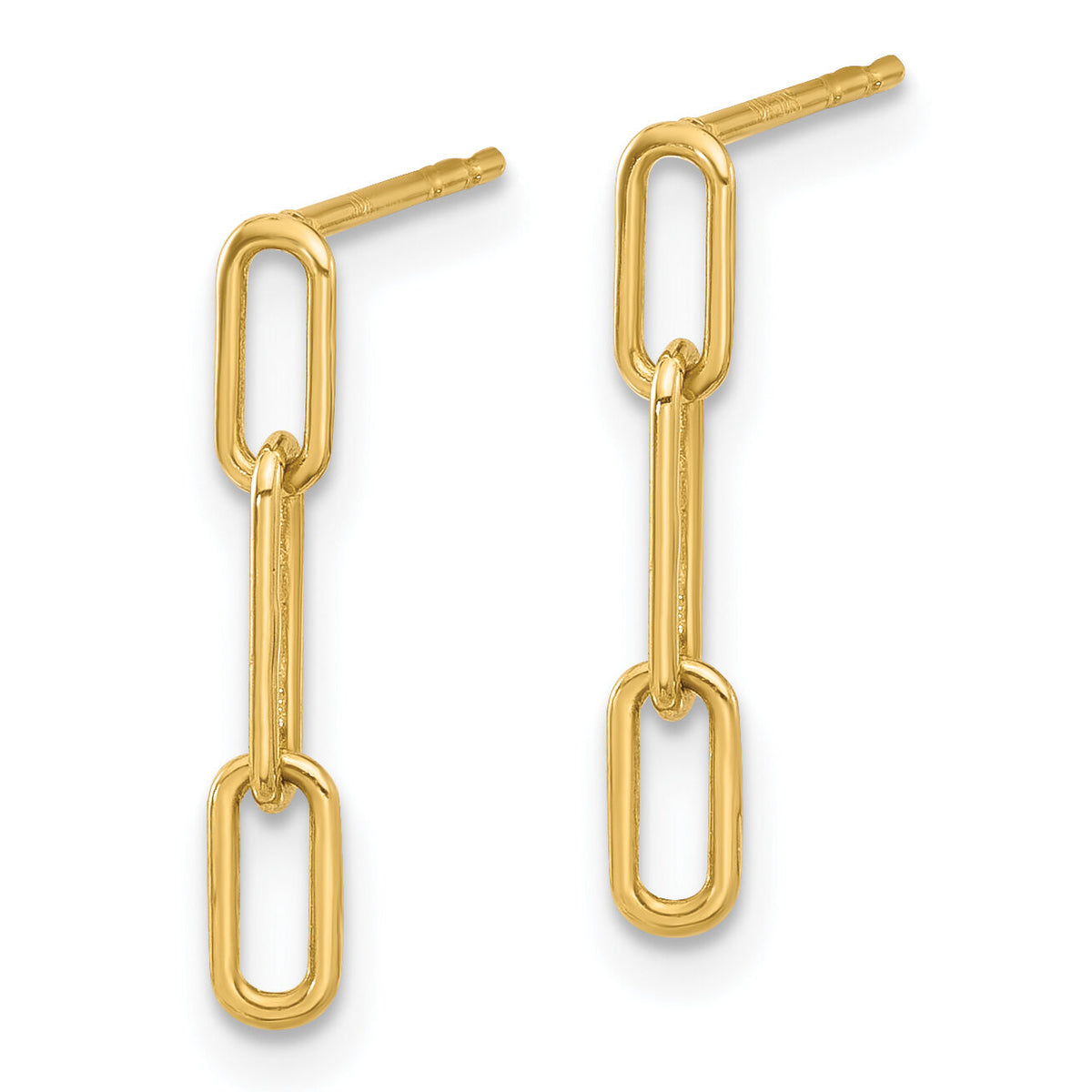 14K Polished Open Link Post Dangle Earrings-YE2177