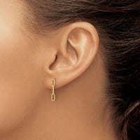 14K Polished Open Link Post Dangle Earrings-YE2177