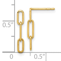 14K Polished Open Link Post Dangle Earrings-YE2177