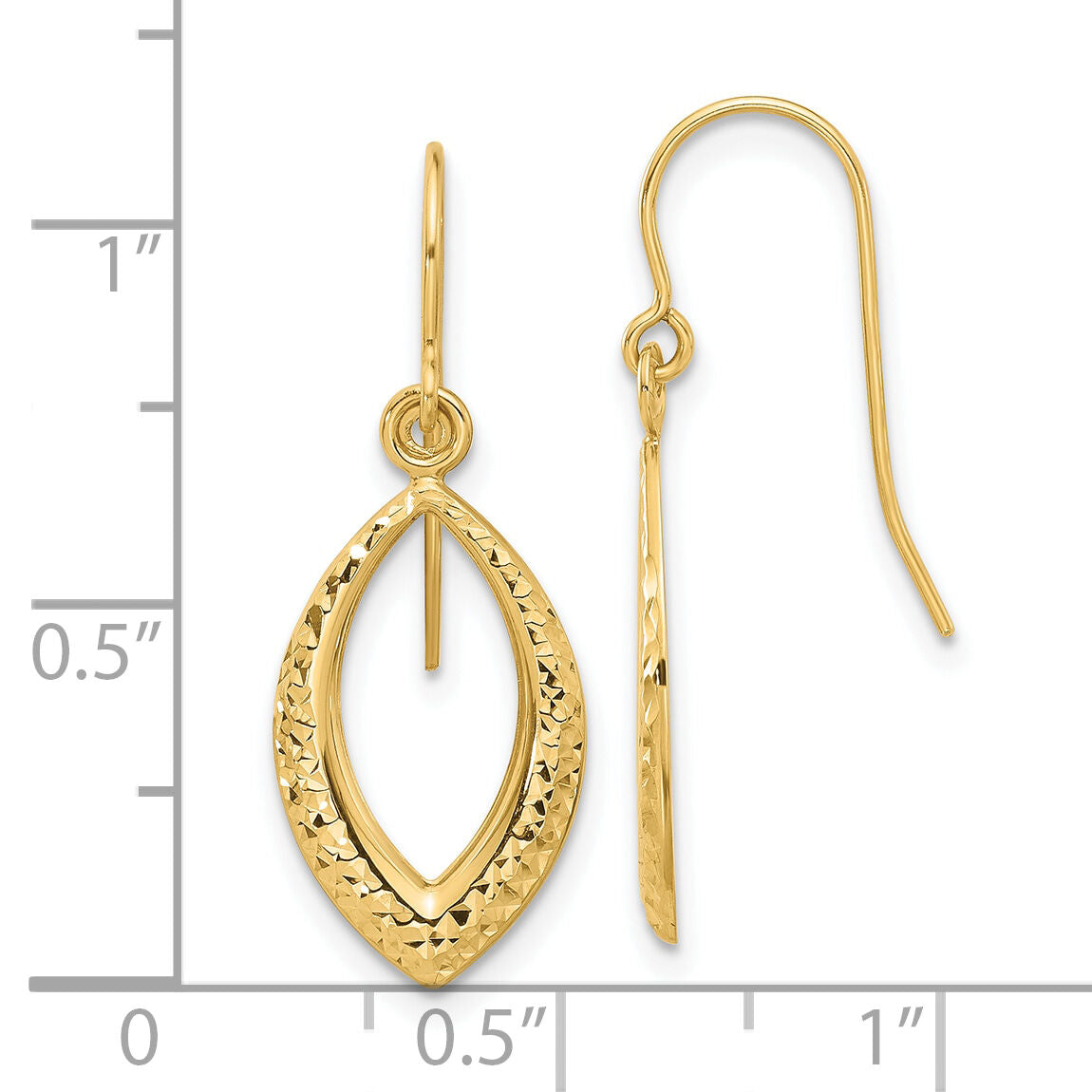 14K Diamond Cut Dangle Earrings-YE2180