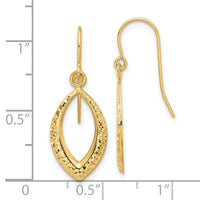 14K Diamond Cut Dangle Earrings-YE2180