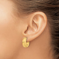 14K Polished J-Hoop Post Earrings-YE2186
