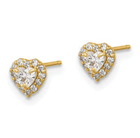 14K CZ Heart Post Earrings-YE2191