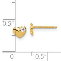 14K CZ Heart Post Earrings-YE2193