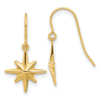 14K Dangle Star Earrings-YE2199