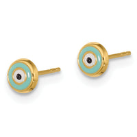 14K Evil Eye Enamel Post Earrings-YE2202
