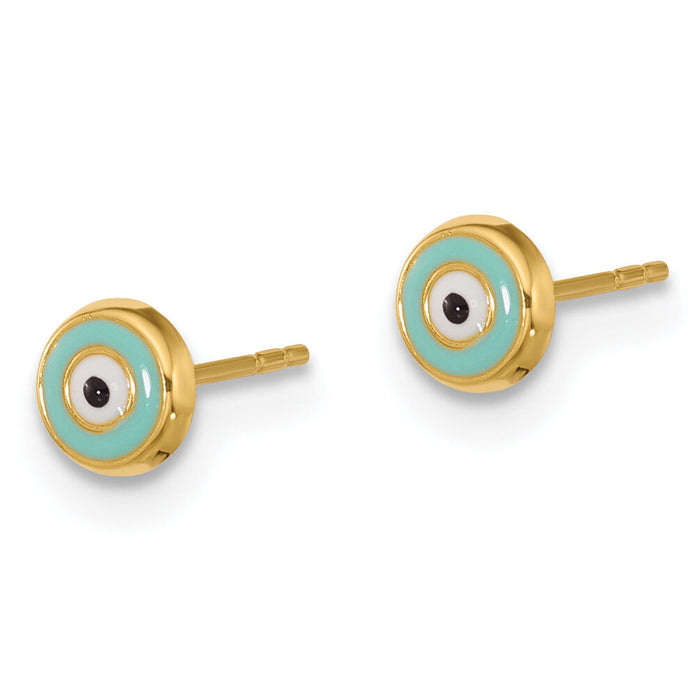 14K Evil Eye Enamel Post Earrings-YE2202