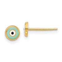 14K Evil Eye Enamel Post Earrings-YE2202