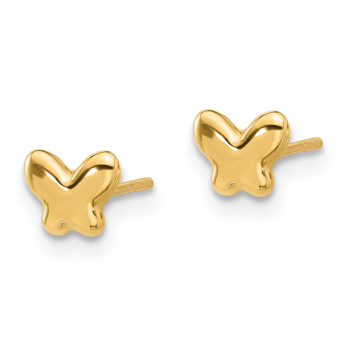 14K Polished Butterfly Post Earrings-YE2213