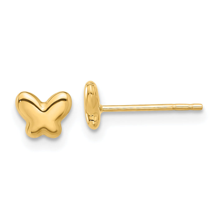 14K Polished Butterfly Post Earrings-YE2213