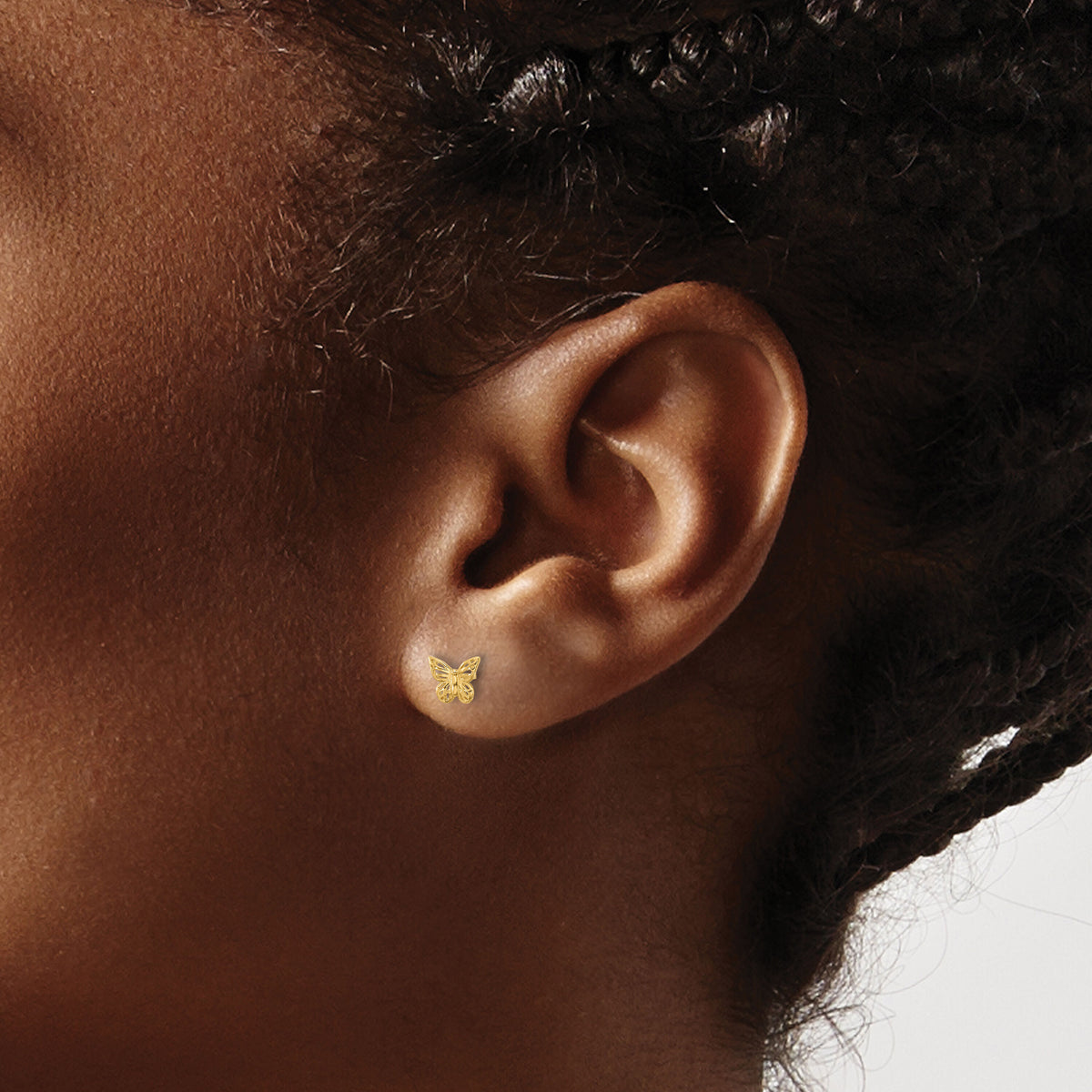 14K Polished Butterfly Post Earrings-YE2214