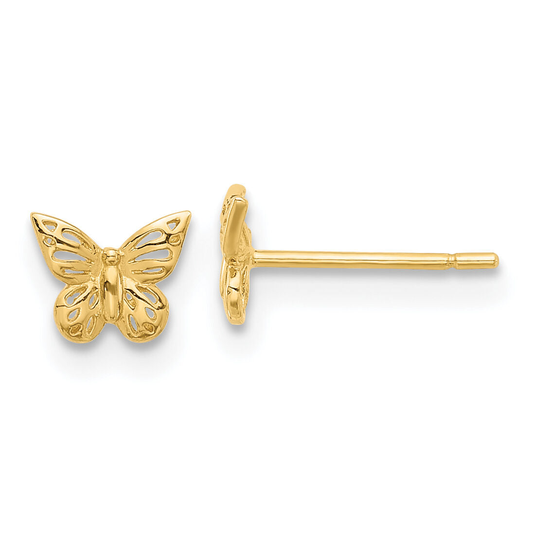 14K Polished Butterfly Post Earrings-YE2214