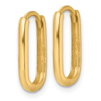 14k Polished Oval Hinged Hoop Earrings-YE2230