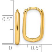 14k Polished Oval Hinged Hoop Earrings-YE2230