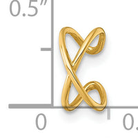 14k Polished Criss Cross Single Ear Cuff-YE2250