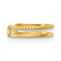 14k Polished and Textured Single Ear Cuff-YE2251