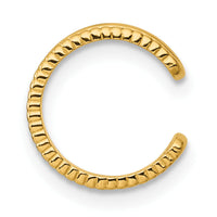 14k Polished and Textured Single Ear Cuff-YE2251