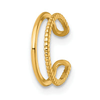 14k Polished and Textured Single Ear Cuff-YE2251
