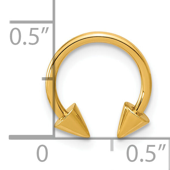 14k Polished 16 gauge Screw-Off End Pointed Single Ear Cuff-YE2254