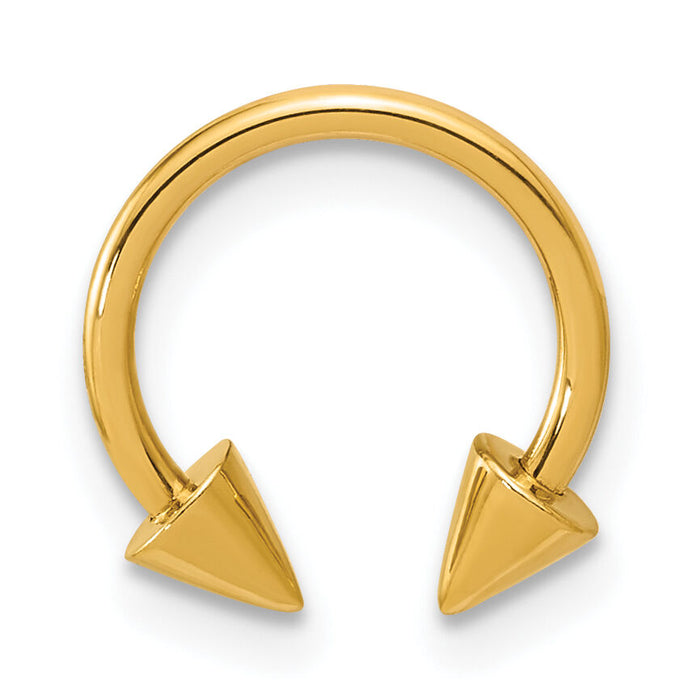14k Polished 16 gauge Screw-Off End Pointed Single Ear Cuff-YE2254