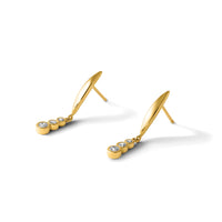 14K Polished CZ Dangle Post Earrings-YE2279