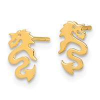 14k Polished Dragon Post Earrings-YE2290