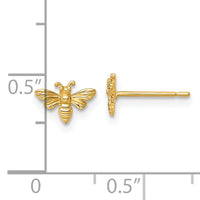 14k Polished Bee Post Earrings-YE2297