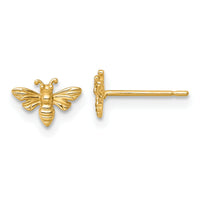 14k Polished Bee Post Earrings-YE2297