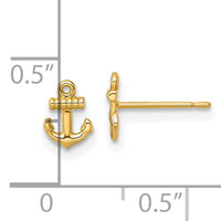 14k Polished Anchor Post Earrings-YE2306