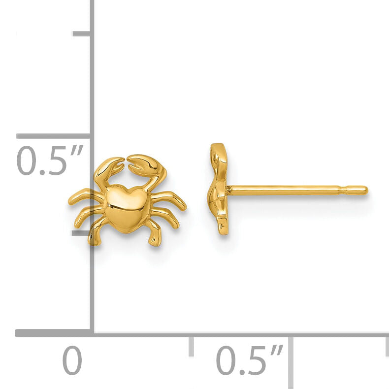 14k Polished Crab Post Earrings-YE2310