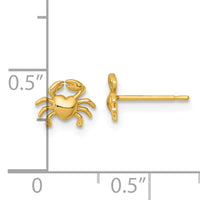 14k Polished Crab Post Earrings-YE2310