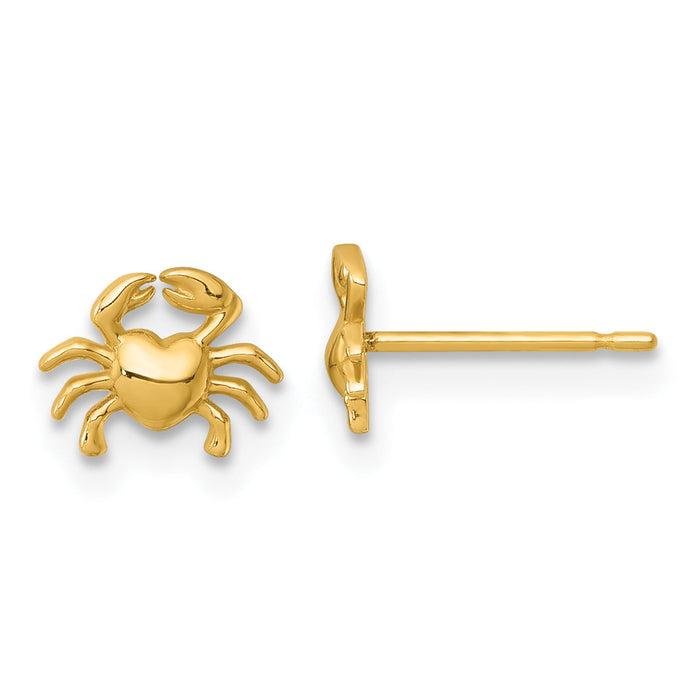 14k Polished Crab Post Earrings-YE2310