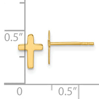 14k Polished Cross Post Earrings-YE2312
