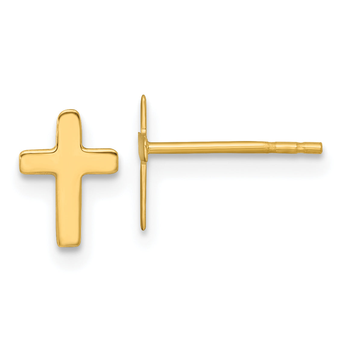 14k Polished Cross Post Earrings-YE2312