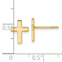 14k Polished Cross Post Earrings-YE2313
