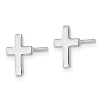 14k White Polished Cross Post Earrings-YE2313W