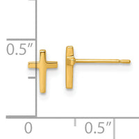 14k Polished Latin Cross Post Earrings-YE2314