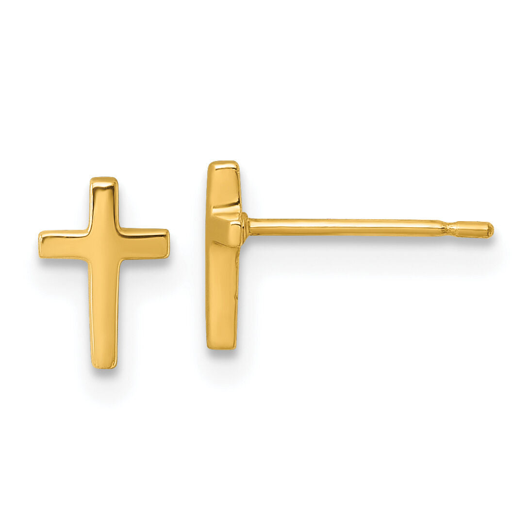 14k Polished Latin Cross Post Earrings-YE2314