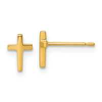 14k Polished Latin Cross Post Earrings-YE2314