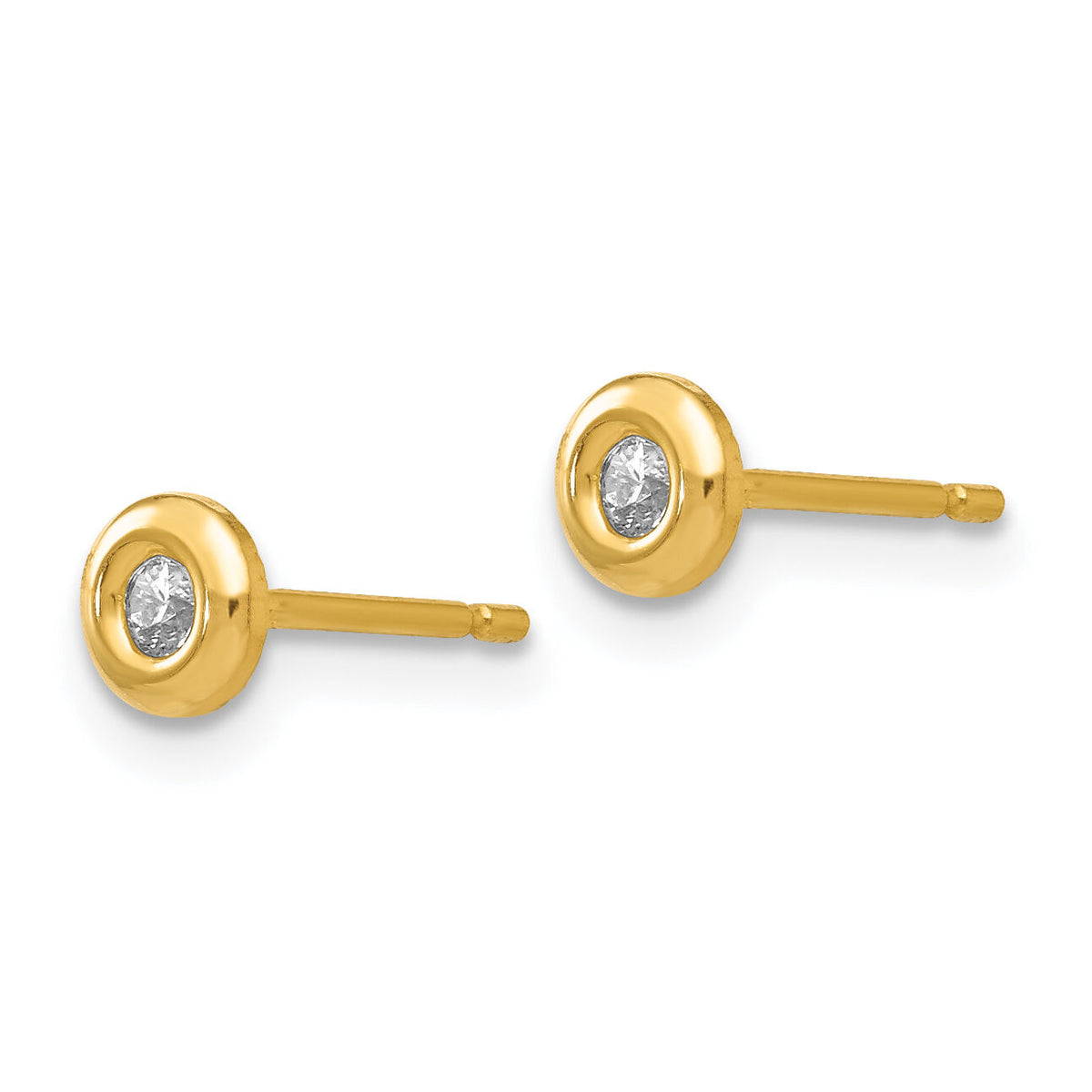 14k Polished CZ Earrings-YE251