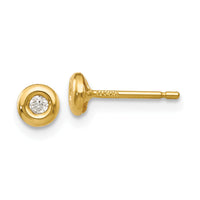 14k Polished CZ Earrings-YE251