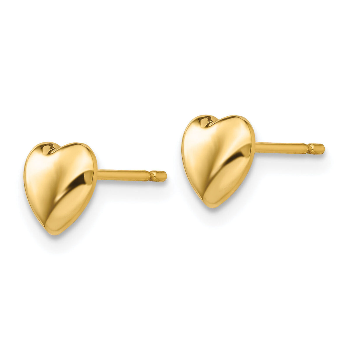 14K Polished Heart Post Stud Earrings-YE300