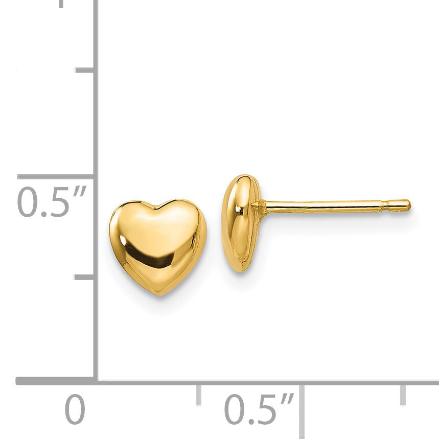14K Polished Heart Post Stud Earrings-YE300
