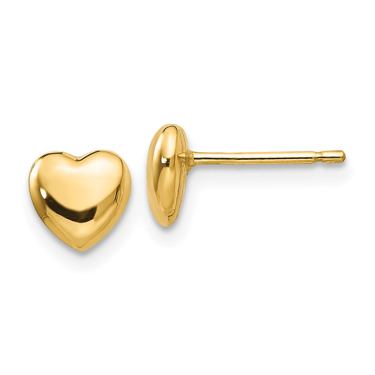14K Polished Heart Post Stud Earrings-YE300
